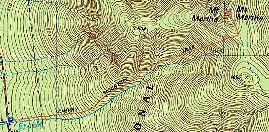 Topographic map of Mt. Martha