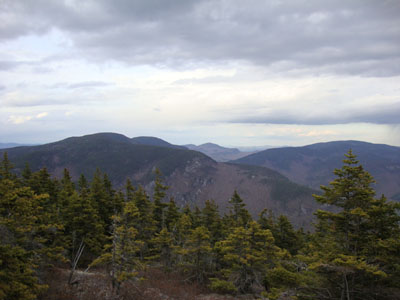 Looking up Evans Notch from the east peak of Mt. Meader - Click to enlarge