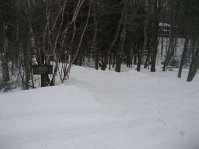 The Cabin Trail trailhead on Route 113A