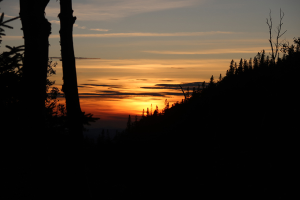 The sunset from the Ammonoosuc Ravine Trail - Click to enlarge