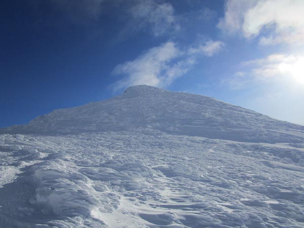 Ascending a snowfield on the way to Mt. Monroe