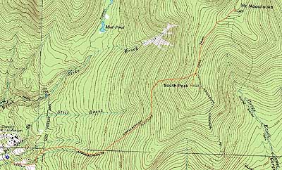 Topographic map of Mt. Moosilauke, Mt. Moosilauke (South Peak) - Click to enlarge