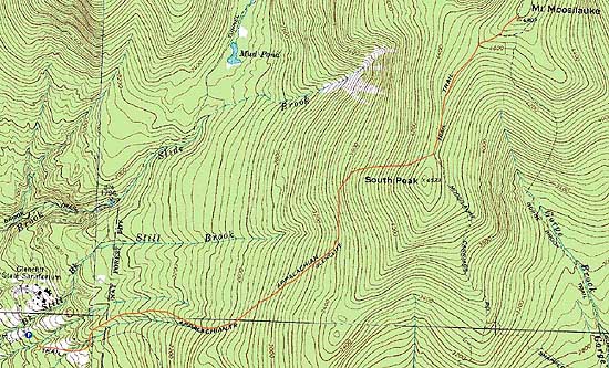 Topographic map of Mt. Moosilauke - Click to enlarge