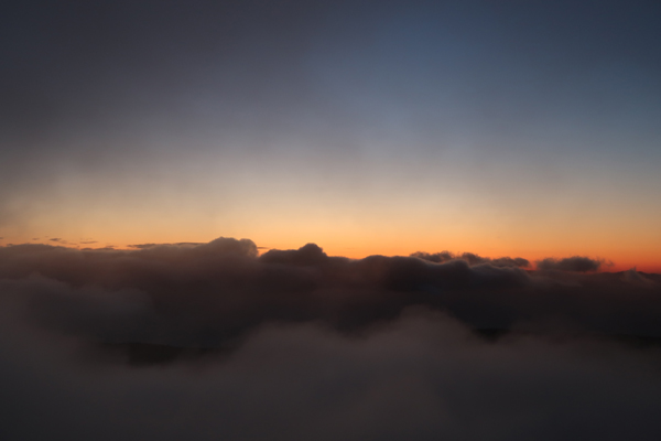 Sunrise colors below the Mt. Moosilauke summit - Click to enlarge