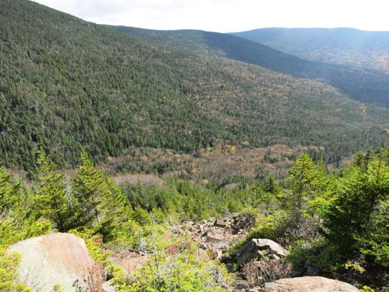 Looking down the abandoned Gorge Brook Slide Trail