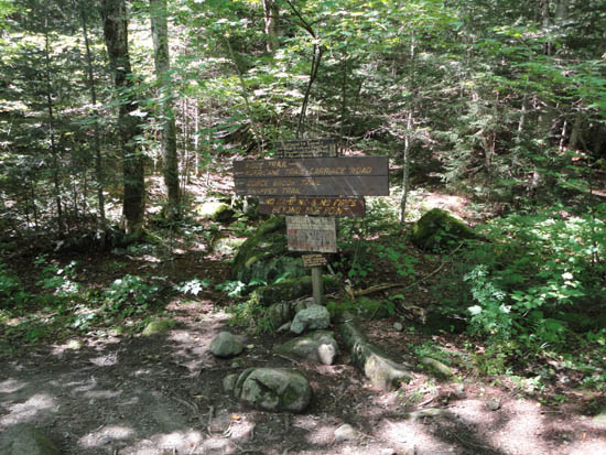 The Gorge Brook Trail trailhead at the end of the Class of 1982 Bridge