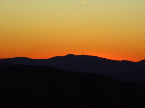 The sunset behind Mt. Cardigan as seen from the Mt. Morgan ledges - Click to enlarge
