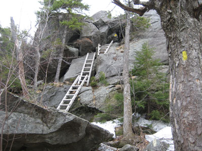 The ladders up Mt. Morgan on the cliff trail