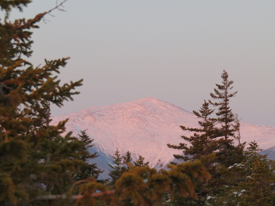 Mt. Washington alpenglow as seen from the Mt. Oscar ledges - Click to enlarge