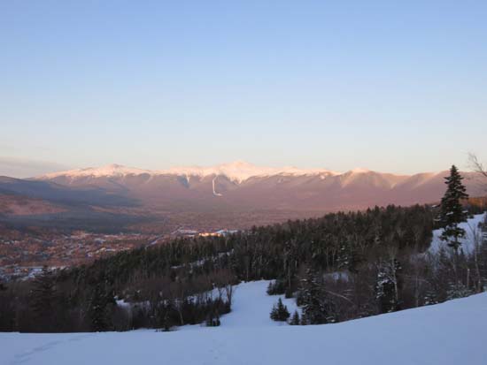 Looking down one of the ski trails