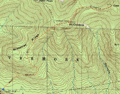 Topographic map of Mt. Osceola, Mt. East Osceola - Click to enlarge