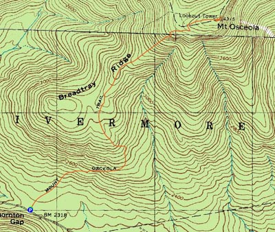 Topographic map of Mt. Osceola - Click to enlarge