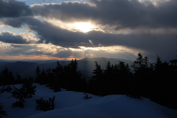 Sunset colors from the heavily drifted Mt. Osceola - Click to enlarge