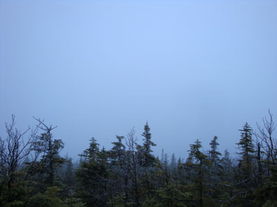 Looking into a cloud from near the Mt. Passaconaway summit - Click to enlarge