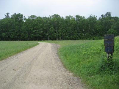 The Dicey Mill Trail trailhead at Ferncroft