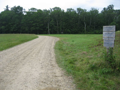 The Dicey Mill Trail trailhead at Ferncroft