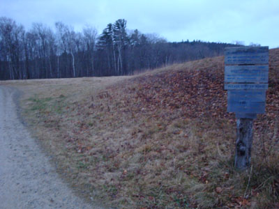 The Dicey Mill Trail trailhead at Ferncroft