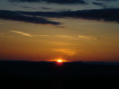 The sunset as seen from the fire tower on the South Peak of Mt. Pawtuckaway - Click to enlarge
