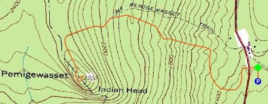 Topographic map of Mt. Pemigewasset