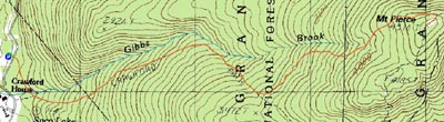 Topographic map of Mt. Pierce - Click to enlarge