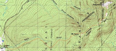 Topographic map of Mt. Pierce, Mt. Eisenhower - Click to enlarge