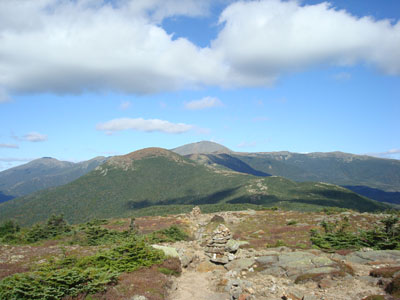 Looking at Mt. Eisenhower and Mt. Washington from near the summit of Mt. Pierce - Click to enlarge
