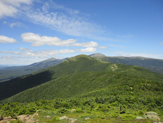 Looking at Mt. Eisenhower, Mt. Jefferson, and Mt. Washington from near the summit of Mt. Pierce - Click to enlarge