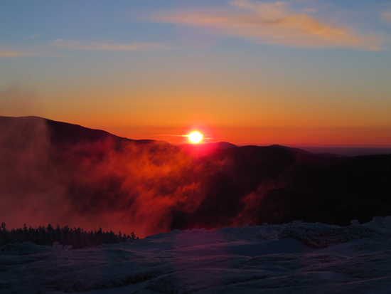 The sunrise as seen from Mt. Pierce - Click to enlarge