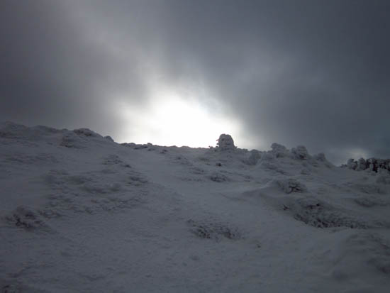 Looking up the Webster Cliff Trail near the summit of Mt. Pierce