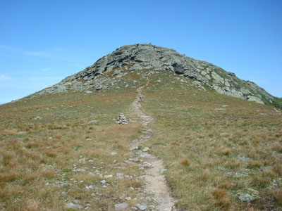 Looking up the Clay Loop Trail near the summit of Mt. Reagan
