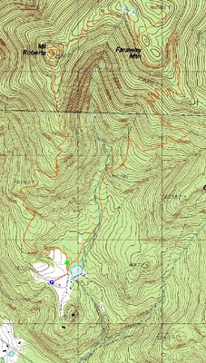 Topographic map of Mt. Roberts - Click to enlarge