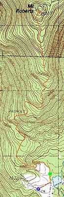 Topographic map of Mt. Roberts - Click to enlarge