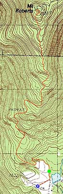 Topographic map of Mt. Roberts - Click to enlarge