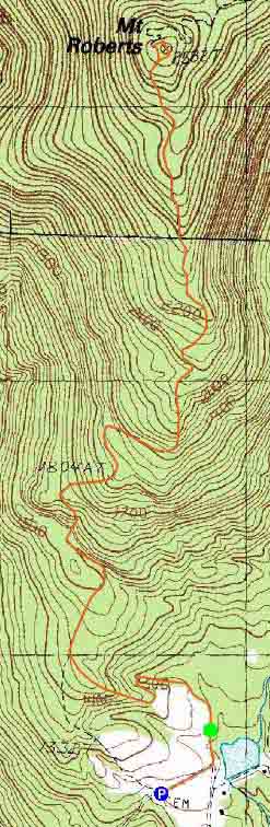 Topographic map of Mt. Roberts
