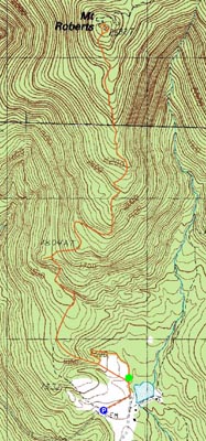 Topographic map of Mt. Roberts - Click to enlarge