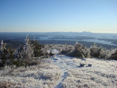 Looking down the icy Mt. Roberts Trail