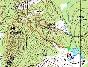 Topographic map of Mt. Rowe