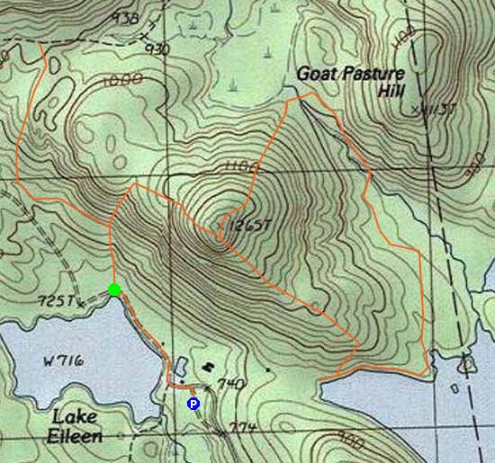 Topographic map of Mt. Shannon