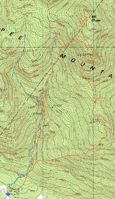 Topographic map of Mt. Shaw, Black Snoot, Big Ball Mountain - Click to enlarge
