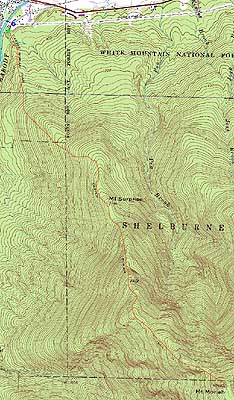 Topographic map of Mt. Surprise, Mt. Moriah - Click to enlarge