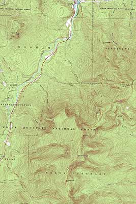 Topographic map of Mt. Surprise, Mt. Moriah, North Carter Mountain, Middle Carter Mountain, South Carter Mountain - Click to enlarge