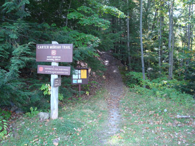 The Carter Moriah Trail trailhead on Bangor Street