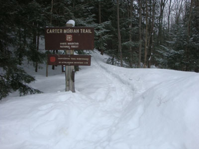 The Carter Moriah Trail trailhead on Bangor Street