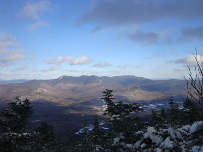 Looking east at Mt. Tripyramid and Mt. Whiteface from the Mt. Tecumseh summit - Click to enlarge