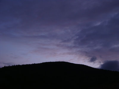 Slight sunset colors after a rainy afternoon