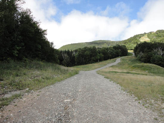 The access road to the top of the quad chairlift