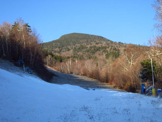 Looking up the ski trails