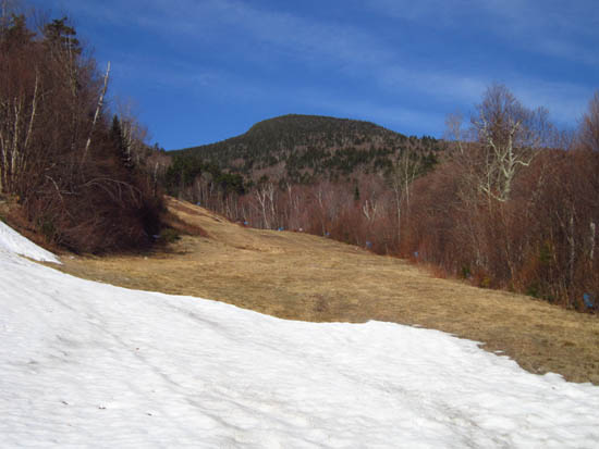 Looking up the ski trails