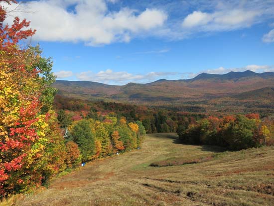 Looking down the ski trails