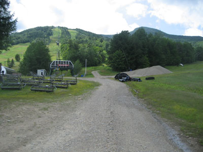 The bottom of the Lower Periphery ski trail